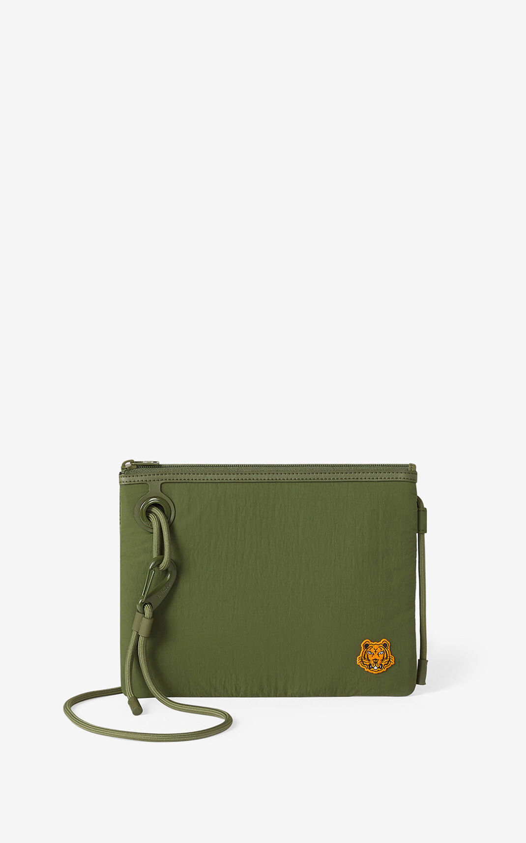 Clutch Kenzo Tiger Crest with strap Hombre Verde Oliva - SKU.0204930